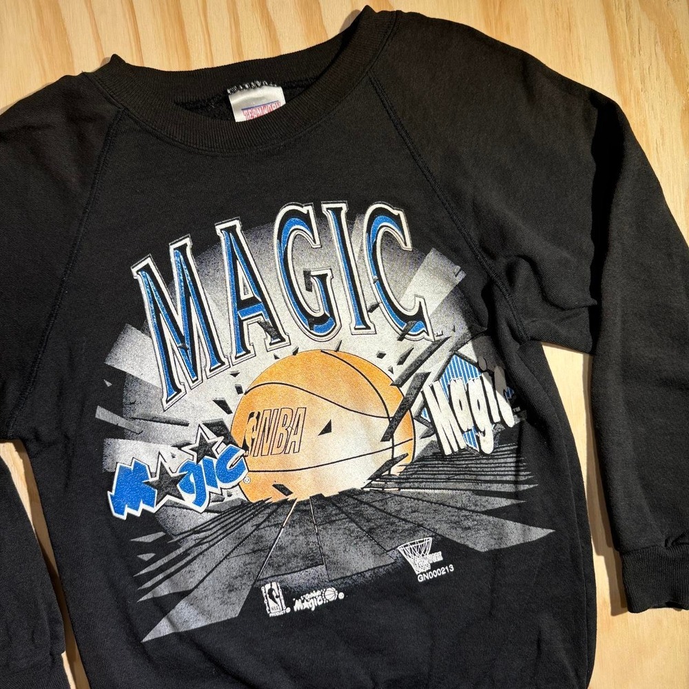 Vintage Teamwork Orlando Magic NBA Sweatshirt Youth Large Black Made in USA 90s